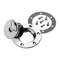  Aircraft-Style Bolt-In Gas Cap Kit Non-Locking Vented Cap Chrome 