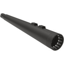 MUFFLER 4" MEGAPHONE BLACK W/TUNED BAFFLE BLACK END CAP