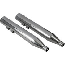 MUFFLER 4" STRAIGHT CAN CHROME W/TUNED BAFFLE CHROME END CAP.