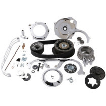 OPEN BELT DRIVE 2'' KIT WITH 2-PIECE MOTOR PLATE CHROME