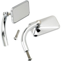 PAIR OF UTILITY RECTANGULAR MIRRORS WITH PERCH MOUNTS CHROME