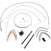 CABLE KIT 14" BRAIDED STAINLESS STEEL HANDLEBAR W/O ABS