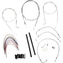 CABLE KIT 16" BRAIDED STAINLESS STEEL HANDLEBAR W/O ABS