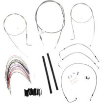 CABLE KIT 18" BRAIDED STAINLESS STEEL HANDLEBAR W/O ABS