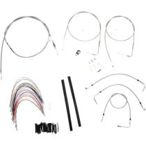 CABLE KIT 16" BRAIDED STAINLESS STEEL HANDLEBAR W/O ABS