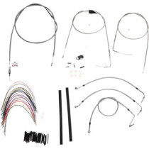 CABLE KIT 14" BRAIDED STAINLESS STEEL HANDLEBAR W/O ABS