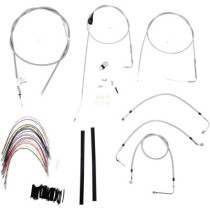 CABLE KIT 16" BRAIDED STAINLESS STEEL HANDLEBAR W/O ABS