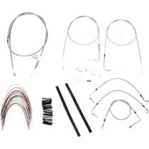 CABLE KIT 14" BRAIDED STAINLESS STEEL HANDLEBAR W/O ABS