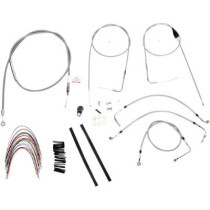 CABLE KIT 14" BRAIDED STAINLESS STEEL HANDLEBAR W/O ABS