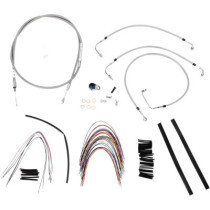 CABLE KIT 14" BRAIDED STAINLESS STEEL HANDLEBAR W/O ABS