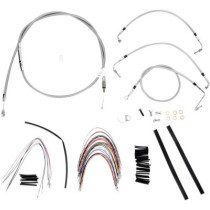 CABLE KIT 16" BRAIDED STAINLESS STEEL HANDLEBAR W/O ABS