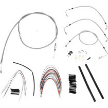 CABLE KIT 18" BRAIDED STAINLESS STEEL HANDLEBAR W/O ABS