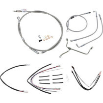 CABLE KIT 14" BRAIDED STAINLESS STEEL HANDLEBAR W/O ABS