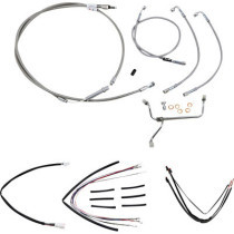 CABLE KIT 16" BRAIDED STAINLESS STEEL HANDLEBAR W/O ABS