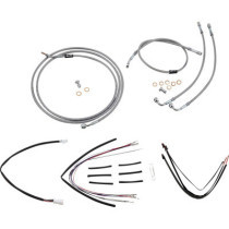 CABLE KIT 14" BRAIDED STAINLESS STEEL HANDLEBAR W/O ABS