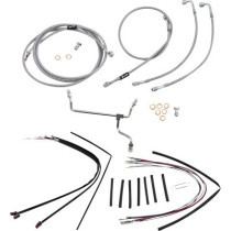 CABLE KIT 16" BRAIDED STAINLESS STEEL HANDLEBAR W/O ABS