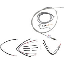 CABLE KIT 14" BRAIDED STAINLESS STEEL HANDLEBAR W/ABS