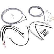 CABLE KIT 14" BRAIDED STAINLESS STEEL HANDLEBAR W/ABS