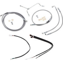 CABLE KIT 14" BRAIDED STAINLESS STEEL HANDLEBAR W/O ABS