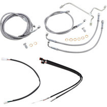 CABLE KIT 16" BRAIDED STAINLESS STEEL HANDLEBAR W/O ABS