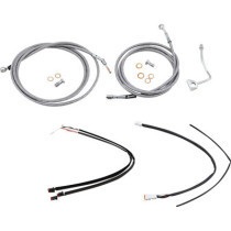 CABLE KIT 14" BRAIDED STAINLESS STEEL HANDLEBAR W/ABS