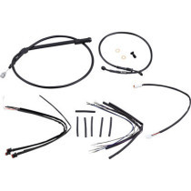 Black Vinyl Jail Bar Cable Kit For 12" Handlebars