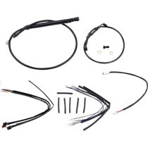 Complete Black Vinyl Handlebar Cable/Brake Line Kit For 12" Ape Hanger Handlebars