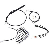 Complete Black Vinyl Handlebar Cable/Brake Line Kit For 14" Ape Hanger Handlebars