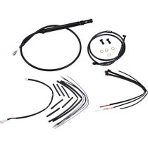 Complete Black Vinyl Handlebar Cable/Brake Line Kit For 12" Ape Hanger Handlebars