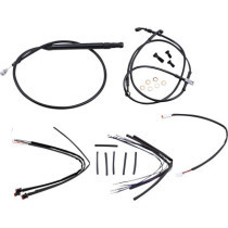 Black Vinyl Jail Bar Cable Kit For 12" Handlebars