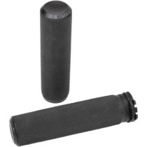 Poignées Knurled Fusion pour Harley Davidson à double câbles d'accélérateur - Noir