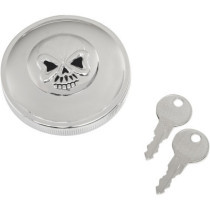 GAS CAP SCREW-IN LOCKING SKULL NON-VENTED CHROME