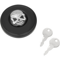 GAS CAP SCREW-IN LOCKING SKULL NON-VENTED BLACK