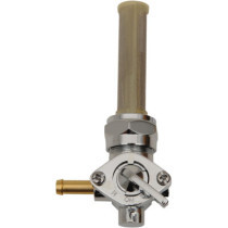 Robinet de carburant - 90° - sortie avant - réservoir 22mm - Raccord de 7,9 mm, 5/16" - Harley Davidson - chromé