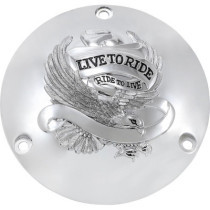 LIVE TO RIDE DERBY COVER CHROME 3-HOLE