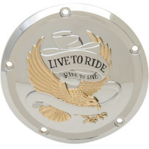 COVER DERBY 5-HOLE LIVE TO RIDE CHROME/GOLD