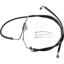 FRONT BRAKE LINE BLACK VINYL COATED STAINLESS STEEL EXTENDED 2"