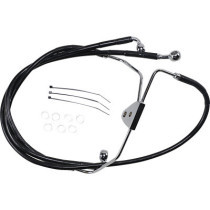 FRONT BRAKE LINE BLACK VINYL COATED STAINLESS STEEL EXTENDED 8"