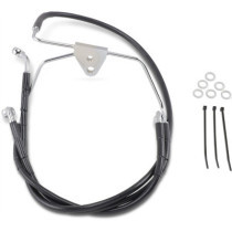 FRONT BRAKE LINE BLACK VINYL COATED STAINLESS STEEL EXTENDED 8"