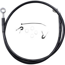 FRONT BRAKE LINE BLACK VINYL COATED STAINLESS STEEL EXTENDED 2"