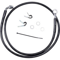 FRONT BRAKE LINE BLACK VINYL COATED STAINLESS STEEL EXTENDED 4"