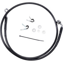 FRONT BRAKE LINE BLACK VINYL COATED STAINLESS STEEL EXTENDED 6"