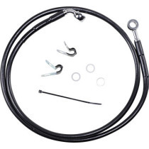 FRONT BRAKE LINE BLACK VINYL COATED STAINLESS STEEL EXTENDED 8"