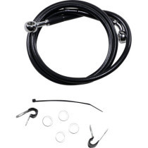 FRONT BRAKE LINE BLACK VINYL COATED STAINLESS STEEL EXTENDED 10"