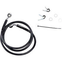 FRONT BRAKE LINE BLACK VINYL COATED STAINLESS STEEL EXTENDED 4"