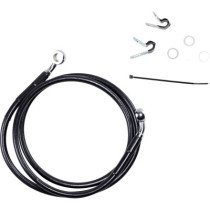 FRONT BRAKE LINE BLACK VINYL COATED STAINLESS STEEL EXTENDED 8"