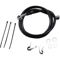 FRONT BRAKE LINE BLACK VINYL COATED STAINLESS STEEL EXTENDED 2"