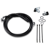 FRONT BRAKE LINE BLACK VINYL COATED STAINLESS STEEL EXTENDED 4"