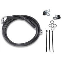 FRONT BRAKE LINE BLACK VINYL COATED STAINLESS STEEL EXTENDED 8"