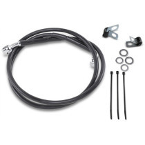 FRONT BRAKE LINE BLACK VINYL COATED STAINLESS STEEL EXTENDED 2"